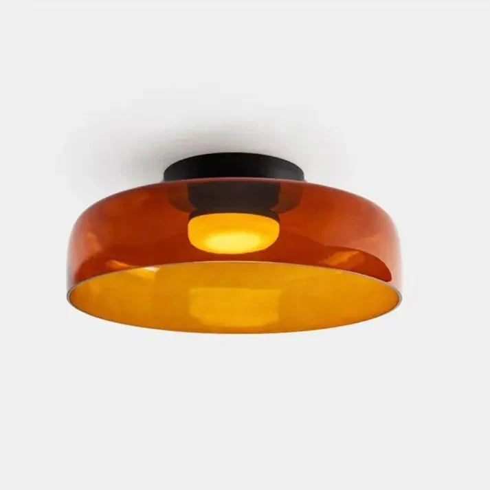 Scandinavische Glazen Plafondlamp – Modern Design met Driekleuren LED voor Eetkamer of Woonkamer