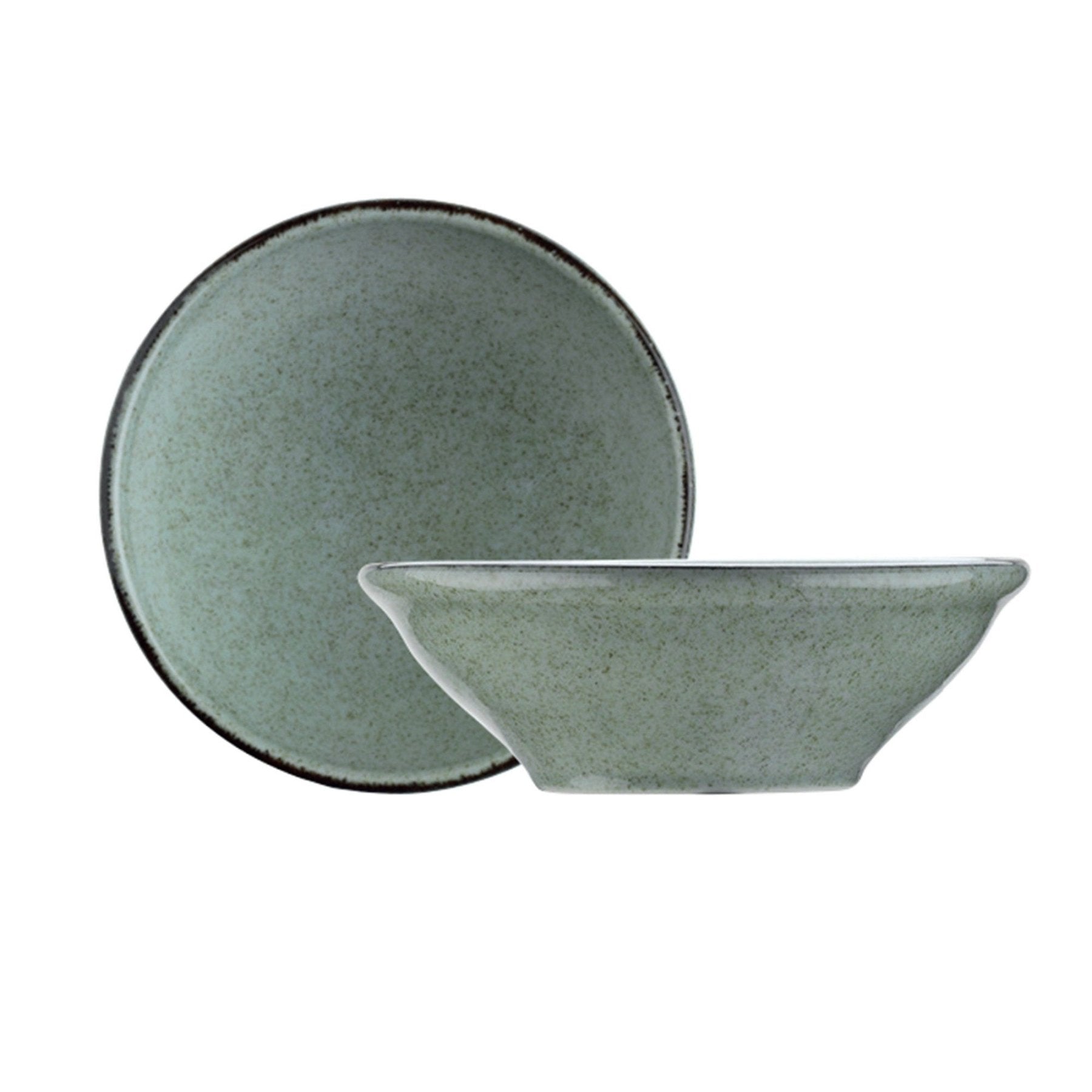 Juego de vajilla de porcelana – Verde oliva, 24 piezas, diseño rústico, para el comedor o para la mesa