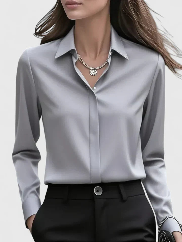 Chemisier Femme Élégant à Boutonnage Caché pour Bureau