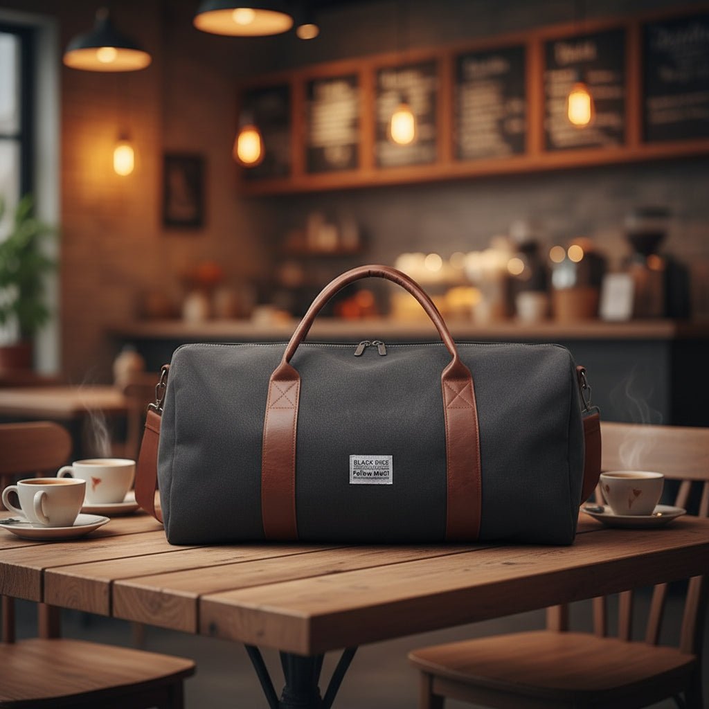 Sac de Voyage Weekender en Toile Vintage - Cuir et Compartiments Multiples