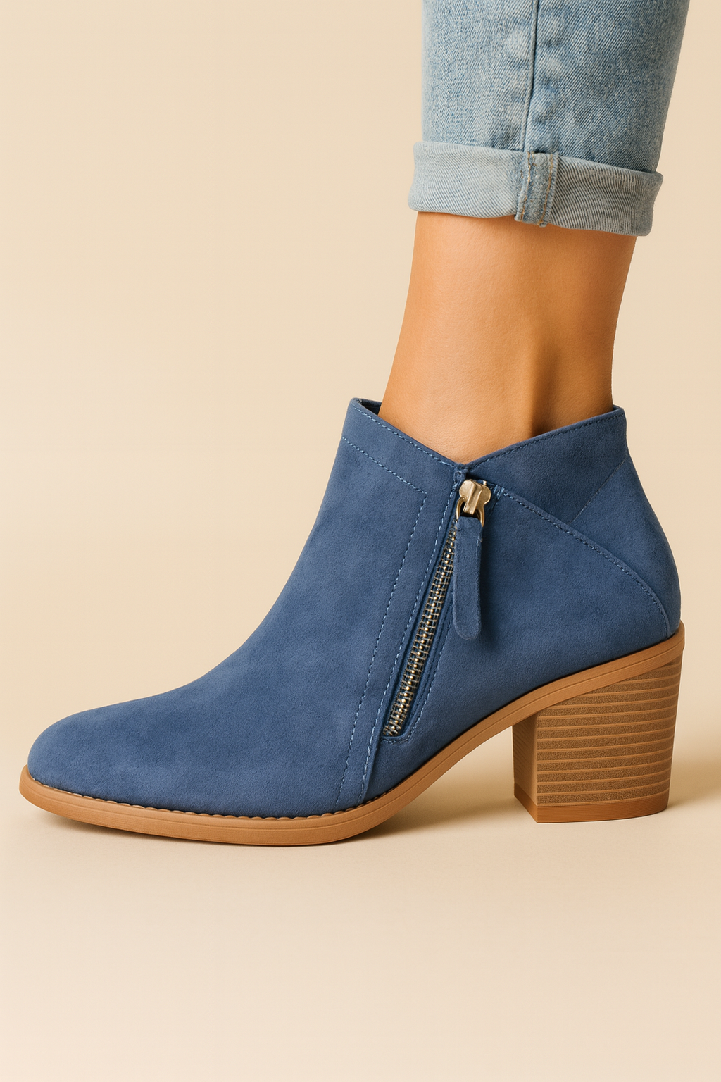 Bottines Orthopédiques Femme à Talon Carré et Zip Latéral
