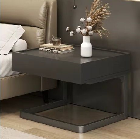Floating Nightstand – Acacia Wood with Drawer and Open Shelf for Bedroom Decor