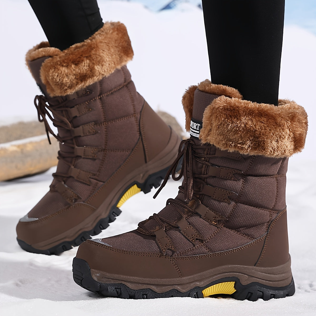 Bottes d'Hiver Femme Chaudes - Cuir Imperméable et Isolant