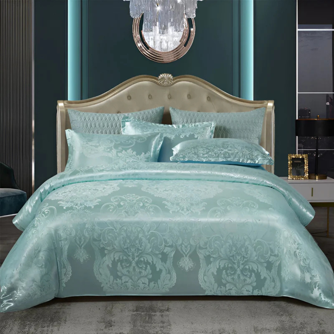 Satin Duvet Cover – Floral Print, Elegant Style for Bedroom Decor