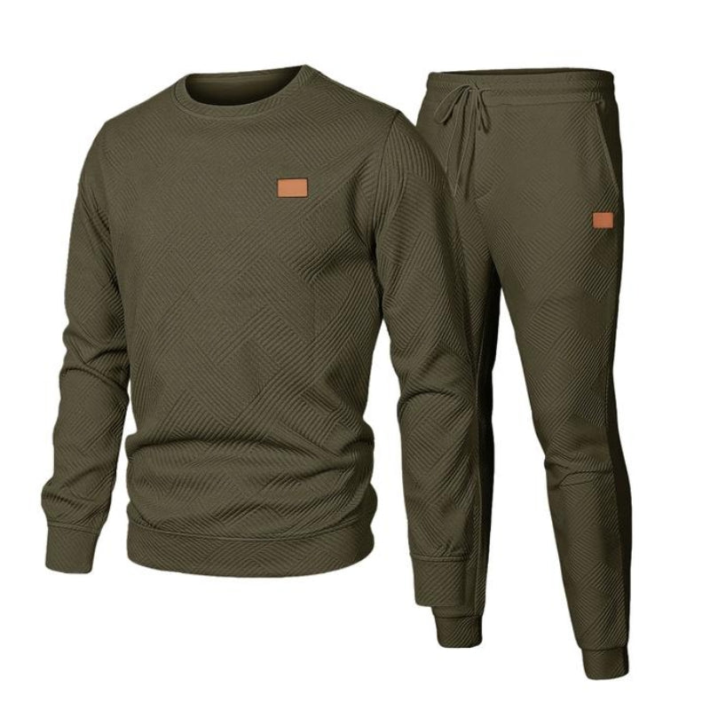 Ensemble Homme 2 Pièces Jacquard - Sweat et Pantalon Coordonnés