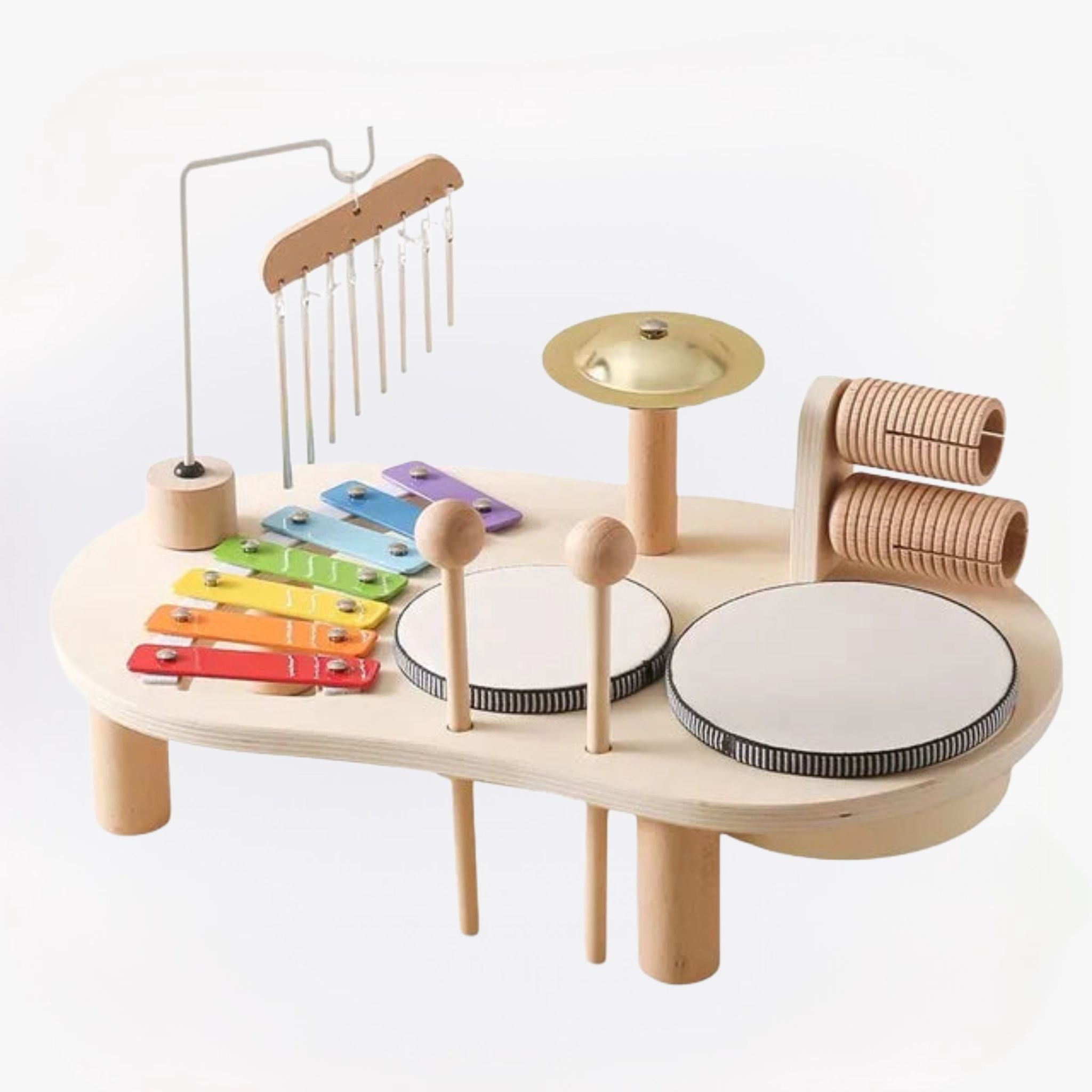 Montessori-muziekstation voor kinderen – Houten instrumenten met een kleurrijk ontwerp voor creatief spel en muzikale ontwikkeling