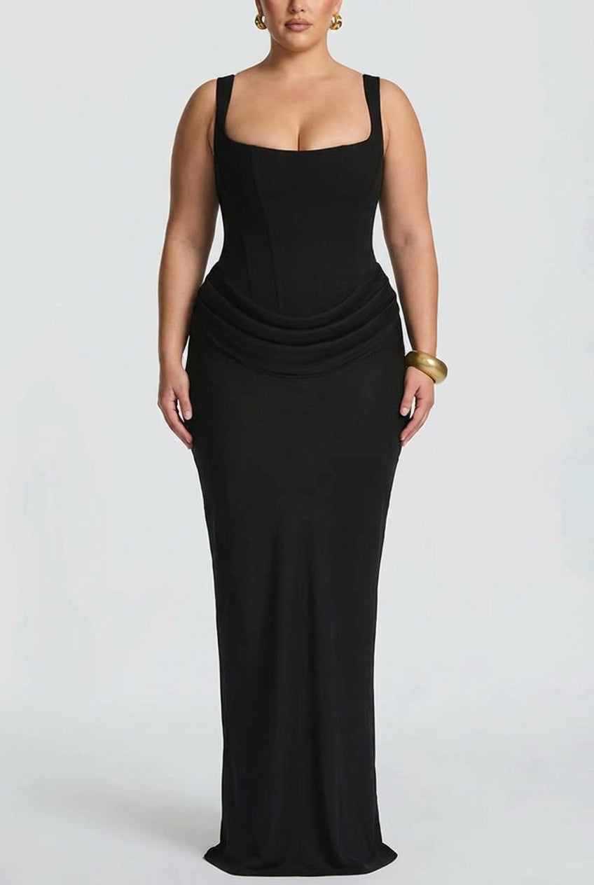 Robe Longue Femme Col Carré