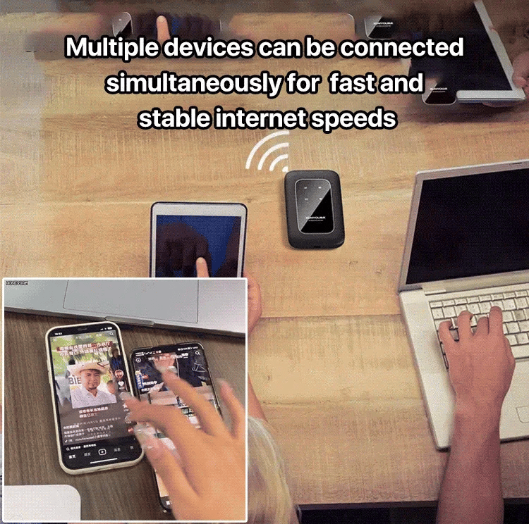 Draagbare wifi-router – Compact ontwerp, zwart, voor op reis en thuisgebruik