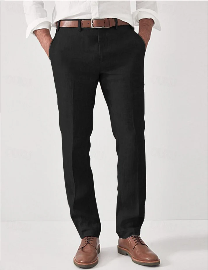 Pantalon Homme Respirant Été Coupe Moderne Droite