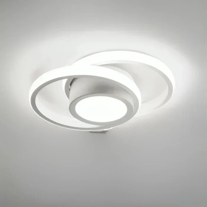 Moderne LED Plafondlamp – Aluminium en Acryl, Dubbel Ring Design in Warm Wit