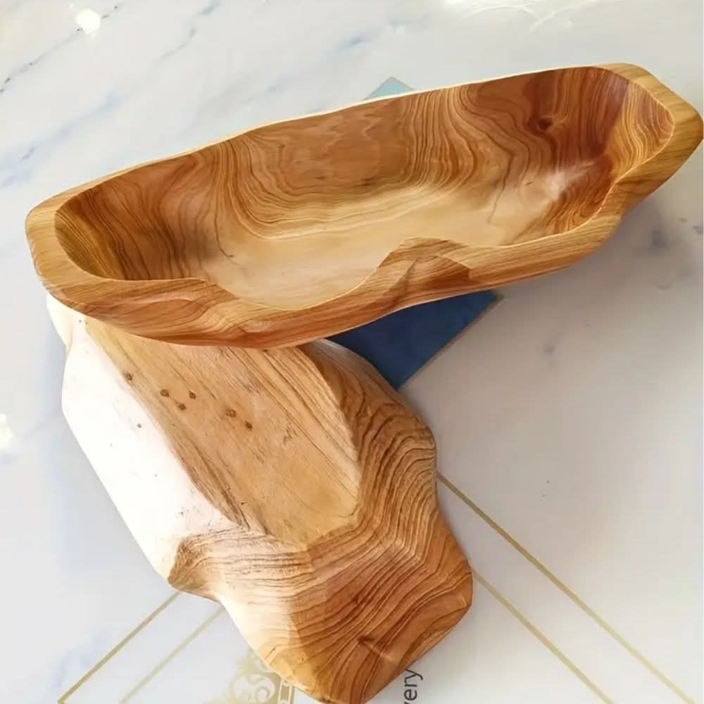 Plateau en Bois Arqué Style Rustique et Naturel