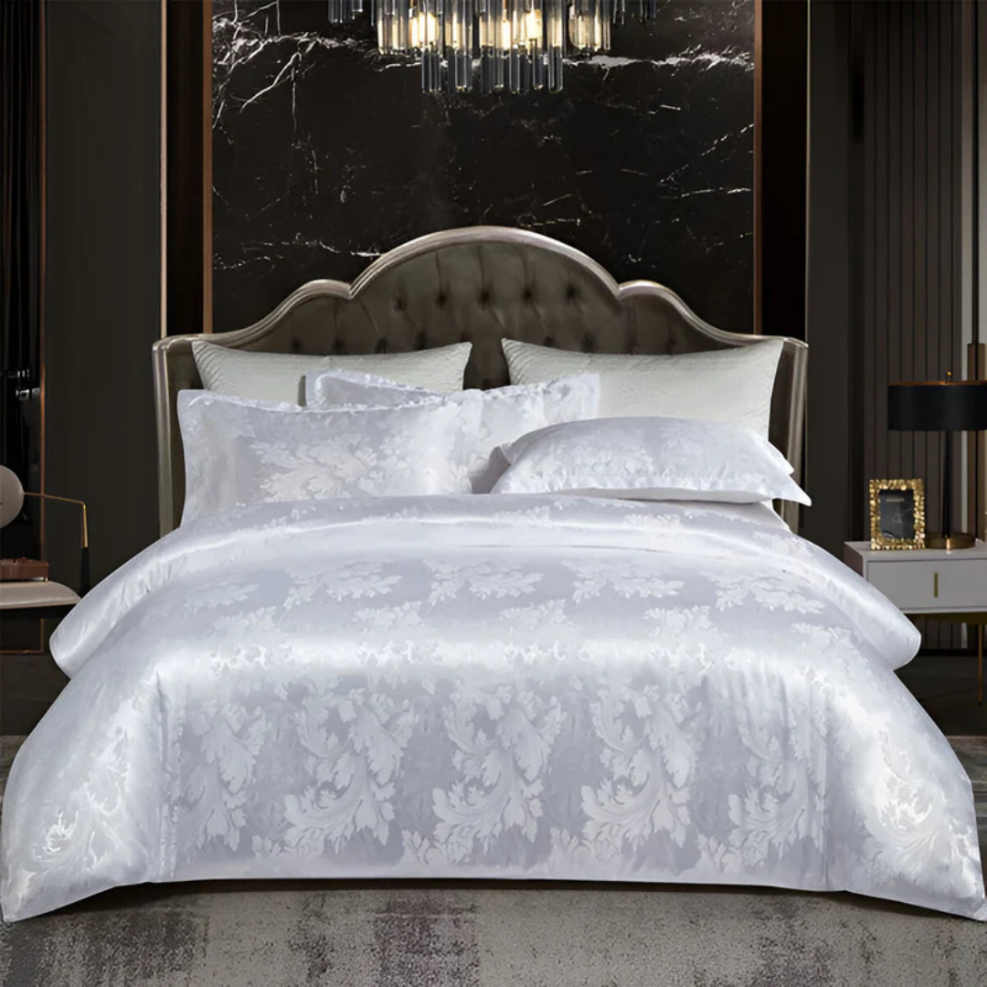Satin Duvet Cover – Floral Print, Elegant Style for Bedroom Decor