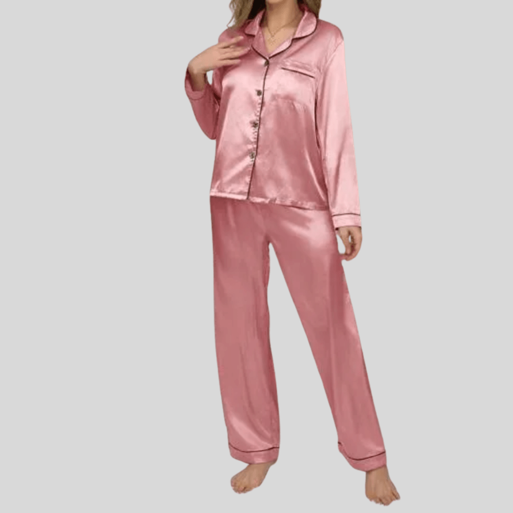 Ensemble Pyjama Femme Boutonné en Tissu Doux et Respirant