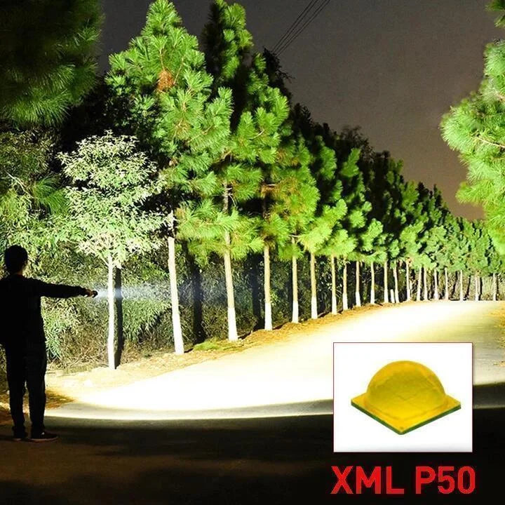 Superheldere zaklamp – aluminium, 90.000 lumen, waterdicht voor buitenactiviteiten en avontuur