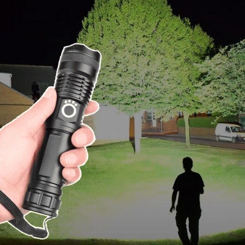 Superheldere zaklamp – aluminium, 90.000 lumen, waterdicht voor buitenactiviteiten en avontuur