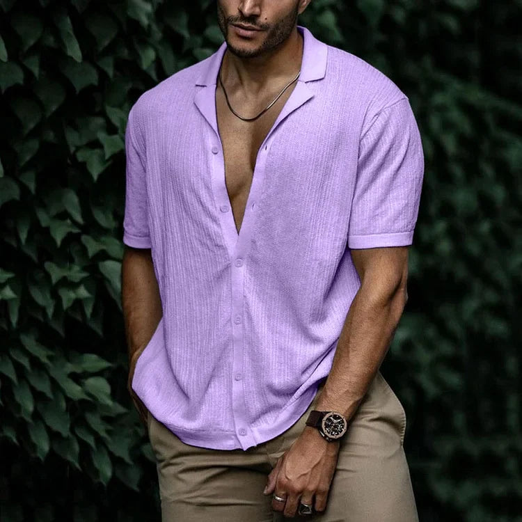 Chemise Homme Manches Courtes Boutonnée - Coupe Décontractée