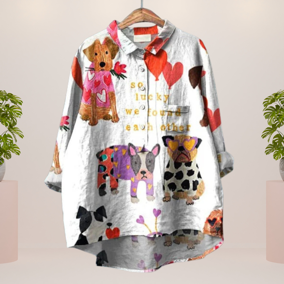 T-shirt Femme Imprimé Coloré Motifs Animaux et Fleurs