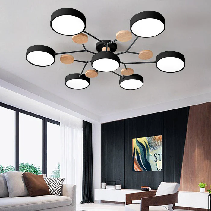 Plafonnier LED Rond en Fer - Lustre Semi-Encastré Design Contemporain