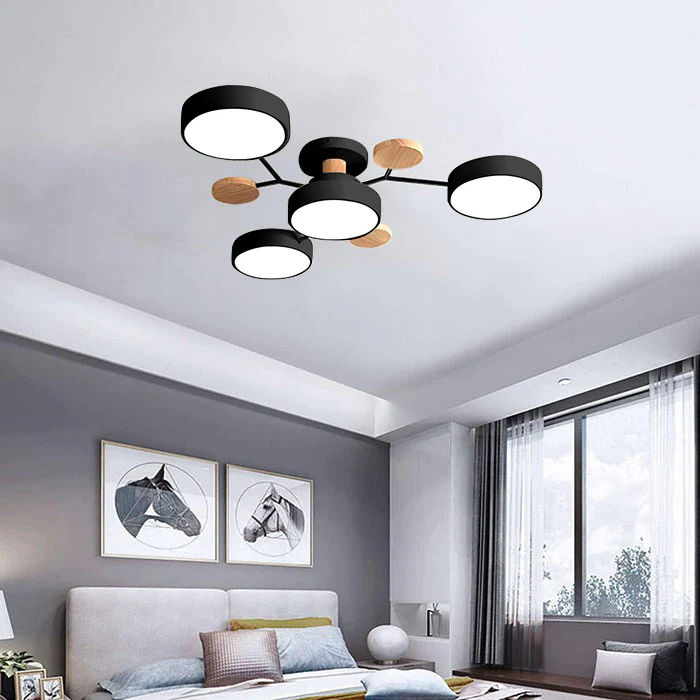 Plafonnier LED Rond en Fer - Lustre Semi-Encastré Design Contemporain