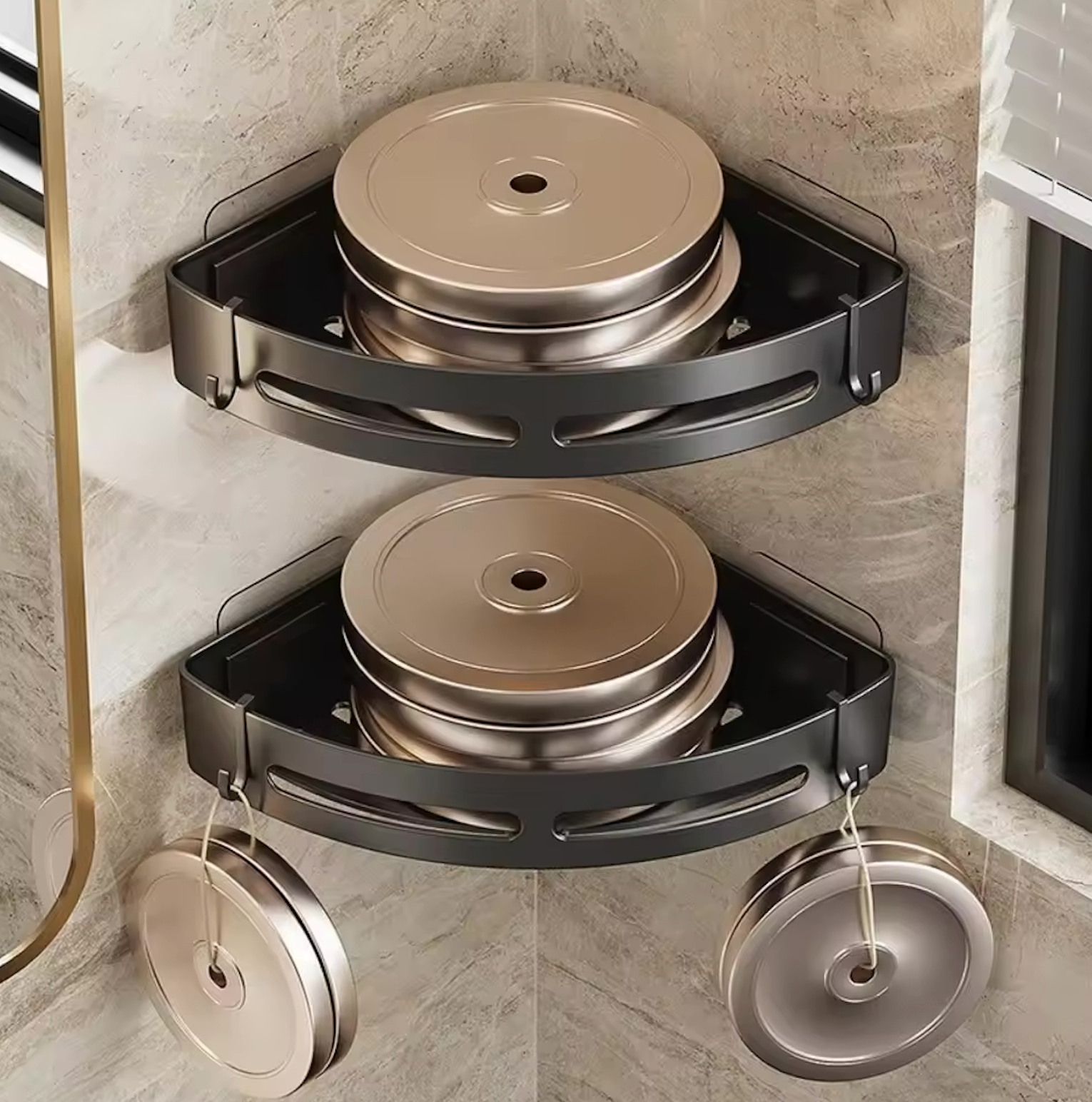 Doucherek zonder Boren – Transparant, Minimalistisch Ontwerp voor Badkameropslag