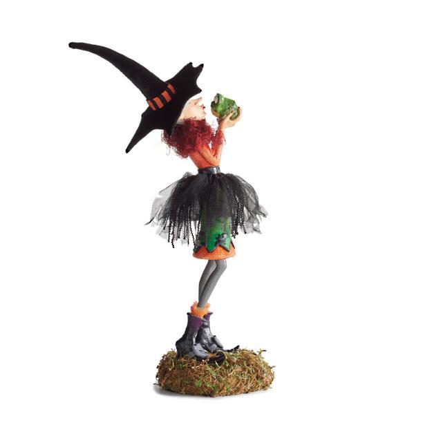 Figurka czarownicy z żywicy – wielokolorowa, wykonana ręcznie z dbałością o najdrobniejsze szczegóły, do dekoracji wnętrz na Halloween