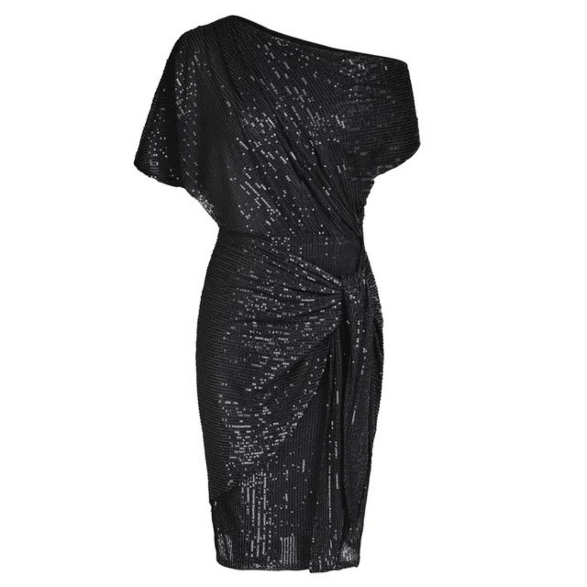 Robe Femme à Paillettes Cocktail Asymétrique Genou