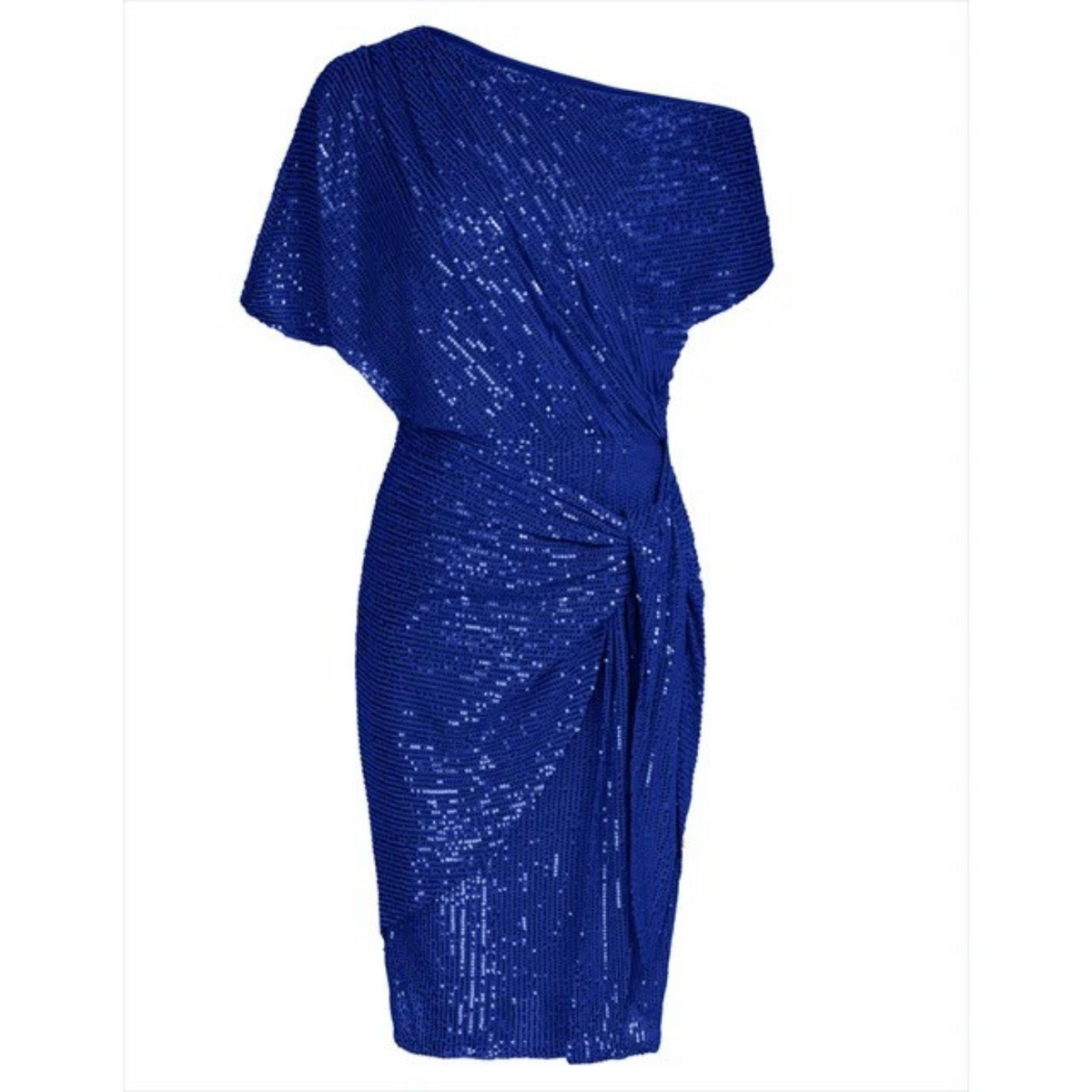 Robe Femme à Paillettes Cocktail Asymétrique Genou