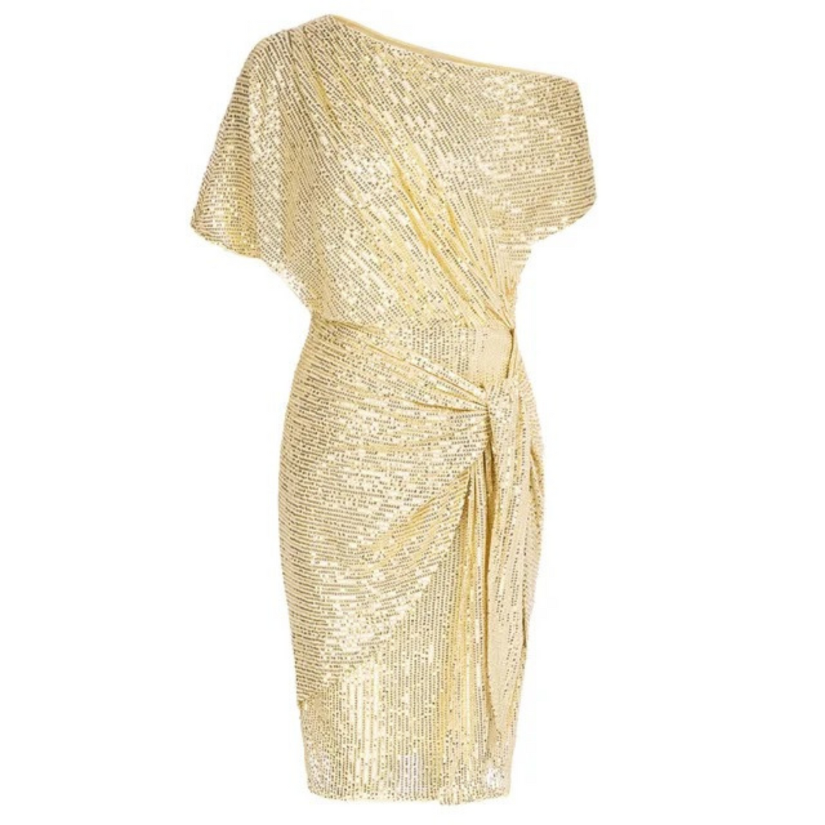Robe Femme à Paillettes Cocktail Asymétrique Genou