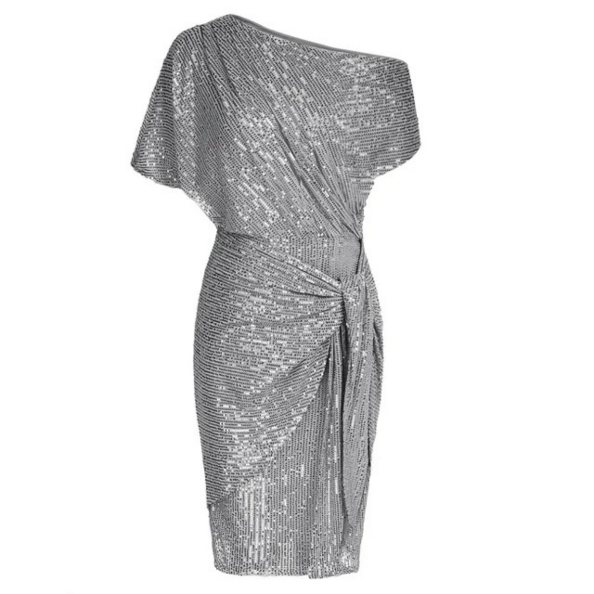Robe Femme à Paillettes Cocktail Asymétrique Genou