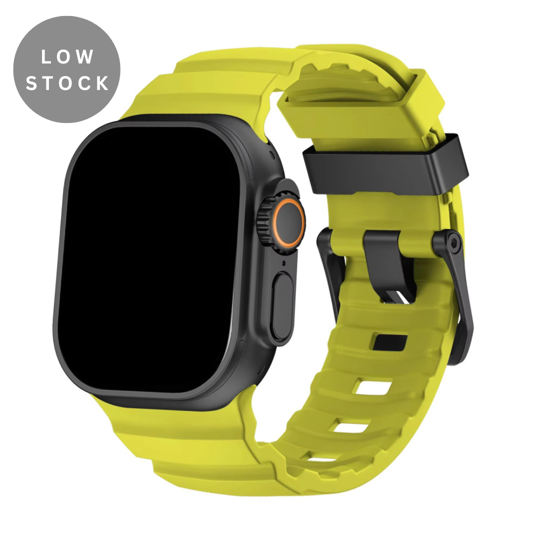 Bracelet Apple Watch en Silicone - Boucle Titane 44/45/46/49mm