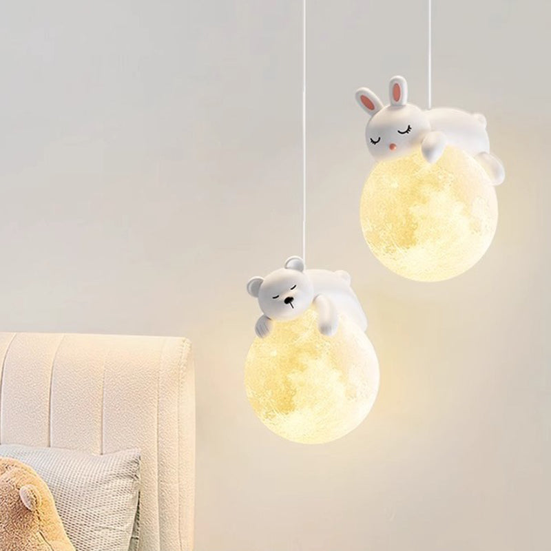 Suspension Design Cartoon Blanche - Douille G9 Minimaliste