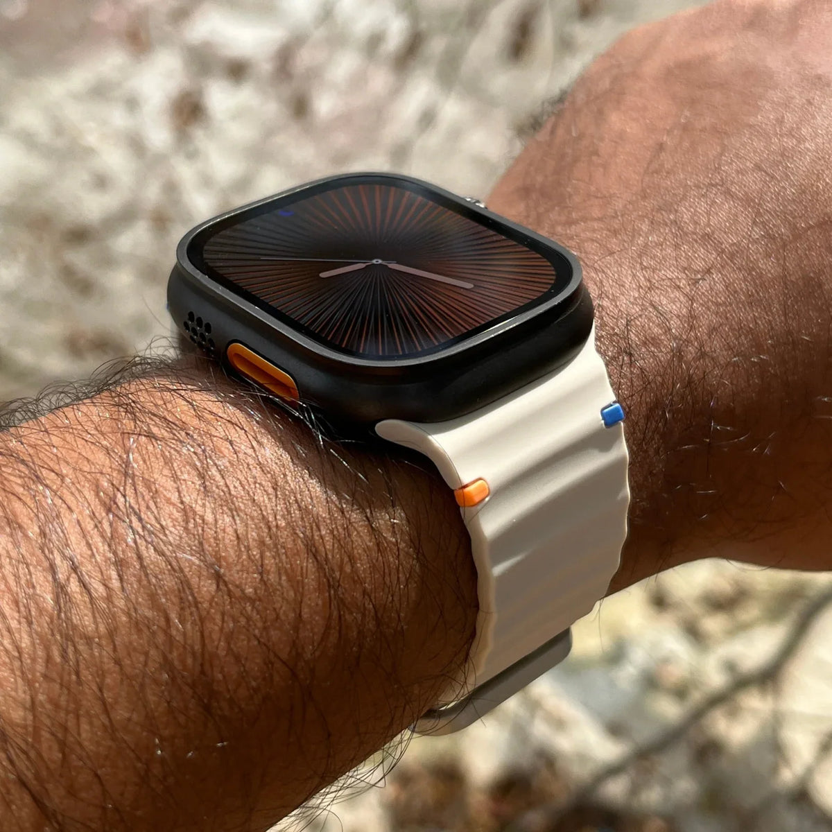 Bracelet Silicone pour Apple Watch - Design Bicolore Compatible Ultra & Series