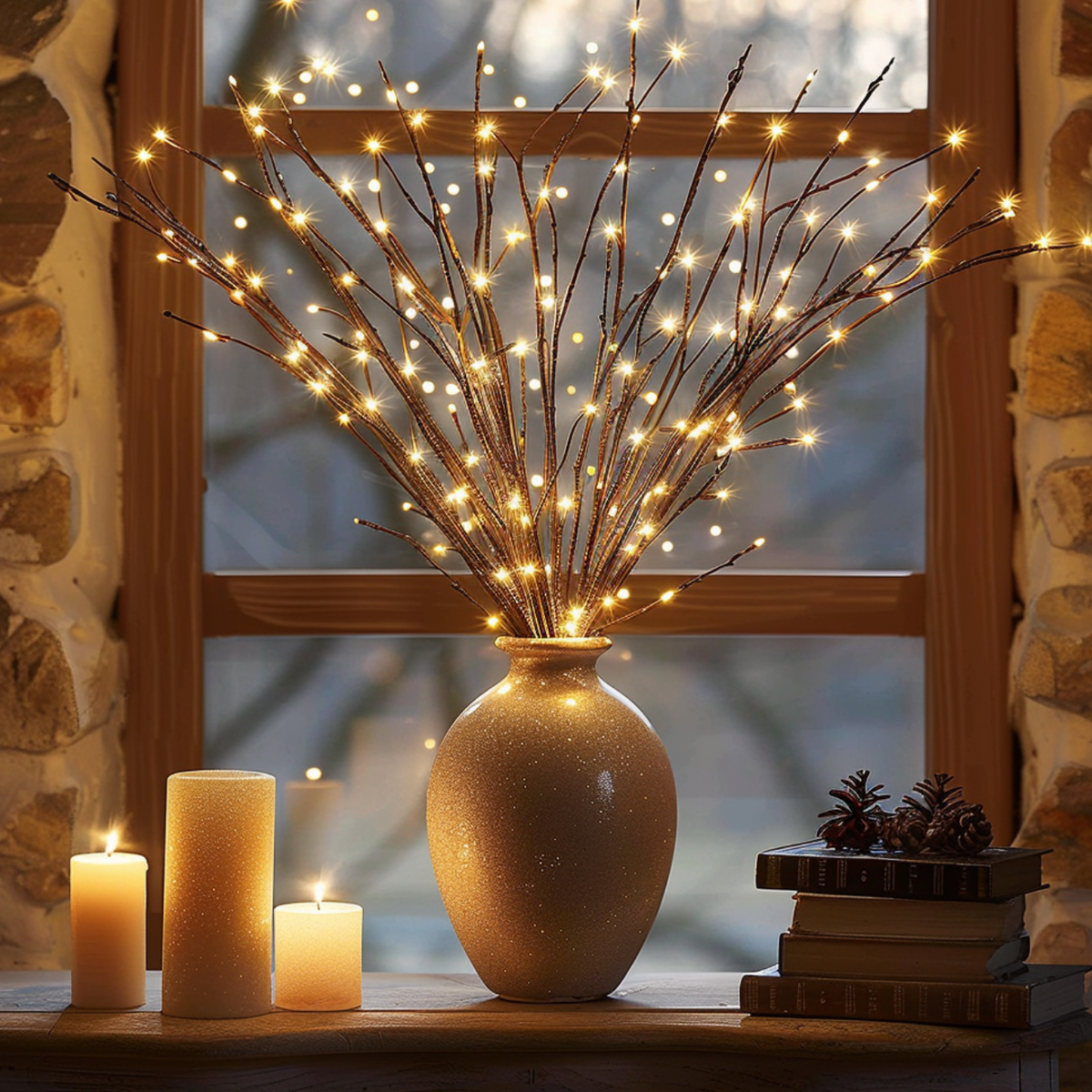 Branches Lumineuses LED Décoratives – Lot de 2, 77 cm à Piles