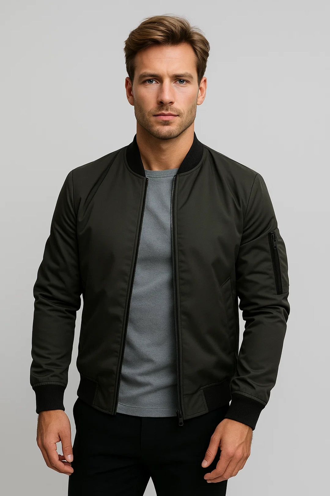Blouson Bomber Homme – Coupe Intemporelle à Détails Zippés