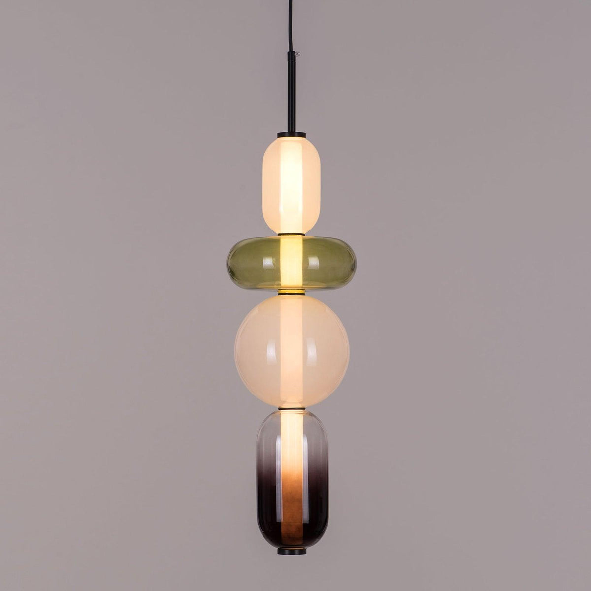 Suspension Verre Coloré Design - Lustre Luciole Boule Soufflée