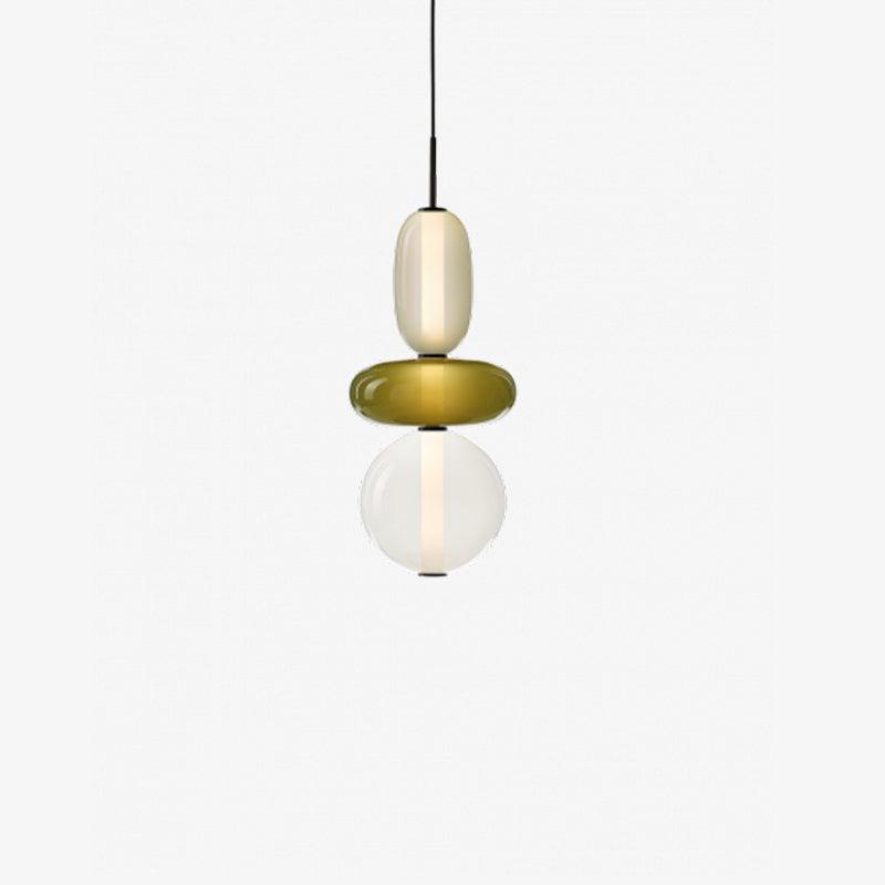 Suspension Verre Coloré Design - Lustre Luciole Boule Soufflée