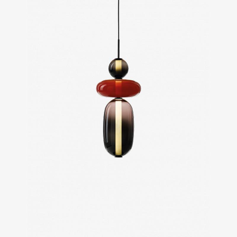 Suspension Verre Coloré Design - Lustre Luciole Boule Soufflée