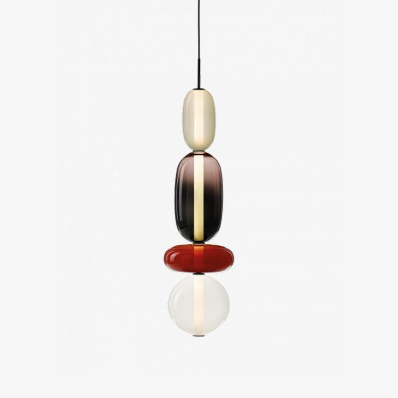 Suspension Verre Coloré Design - Lustre Luciole Boule Soufflée