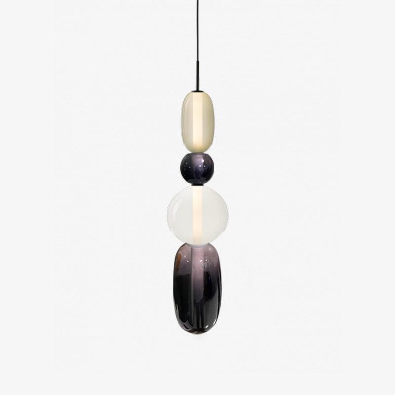 Suspension Verre Coloré Design - Lustre Luciole Boule Soufflée