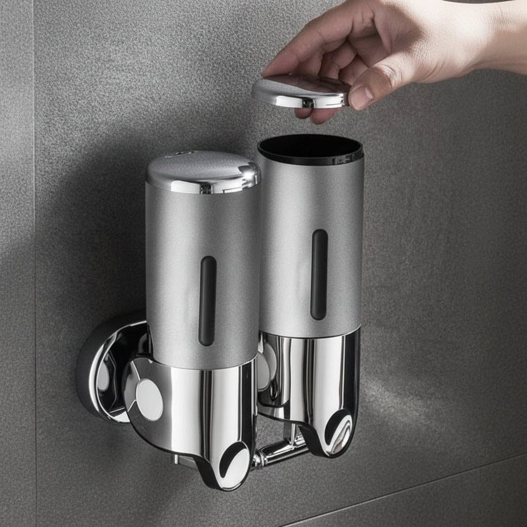 CLEANMOUNT – Hochwertiger, wandmontierter Seifenspender mit elegantem Edelstahl-Design 7