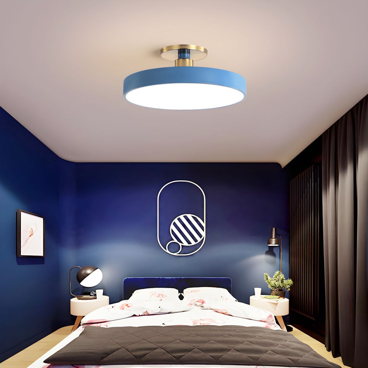 Plafonnier LED Rond Design - Applique Semi-Encastrée
