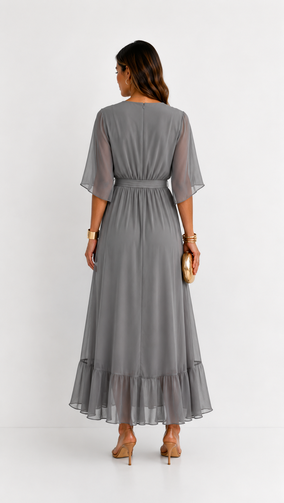 Robe Portefeuille Femme en Mousseline Fluide