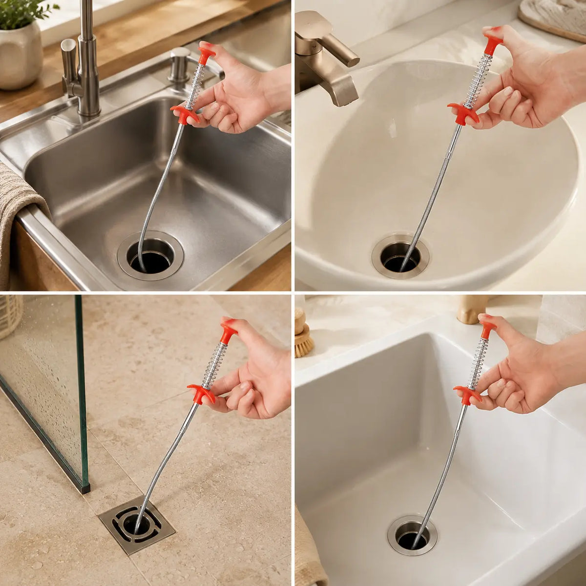 Récupérateur de Canalisation Flexible à Griffe 4 Crochets