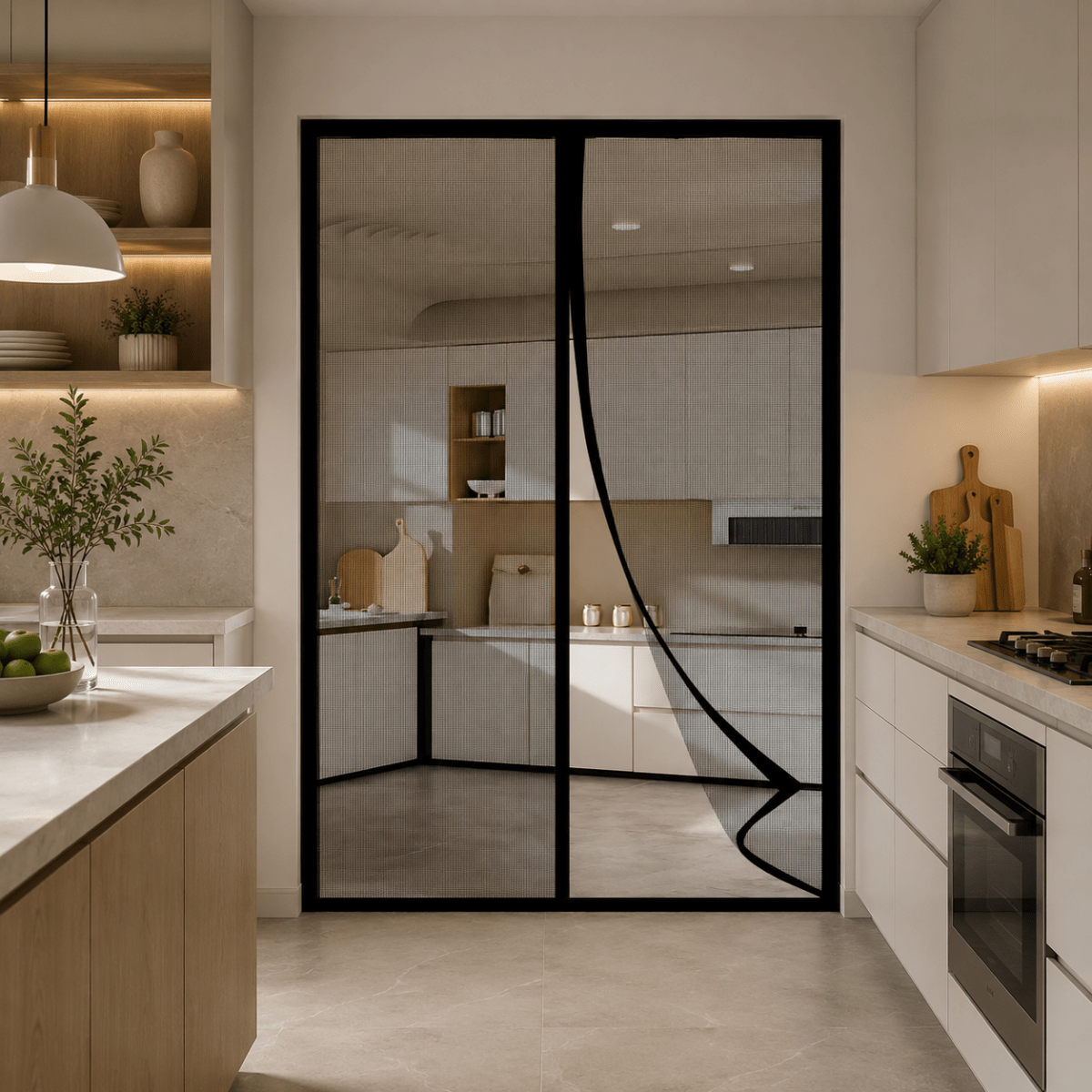 Magnetic Door Curtain – Breathable Mesh, Insect Protection for Balconies or Kitchens