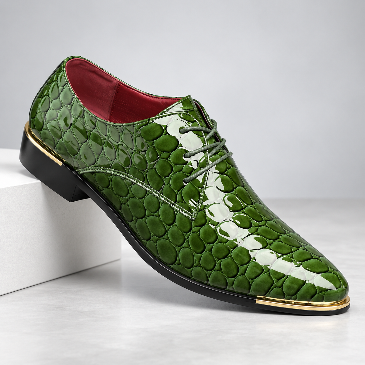 Chaussures de Ville Homme en Cuir Texturé à Lacets