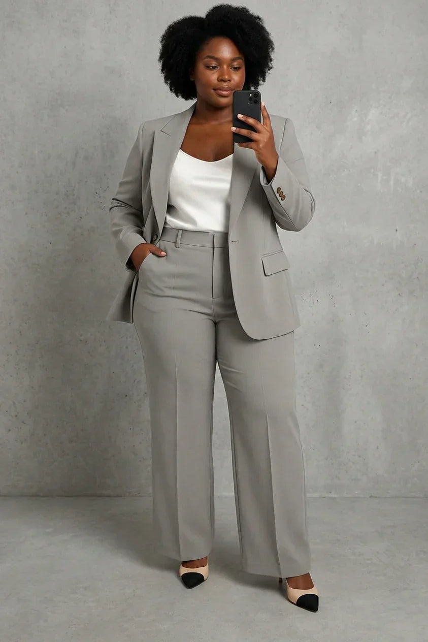 Tailleur Deux Pièces Femme Veste et Pantalon Coordonnés