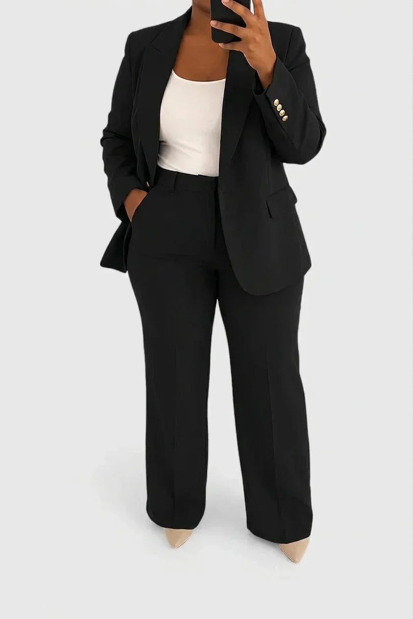 Tailleur Deux Pièces Femme Veste et Pantalon Coordonnés