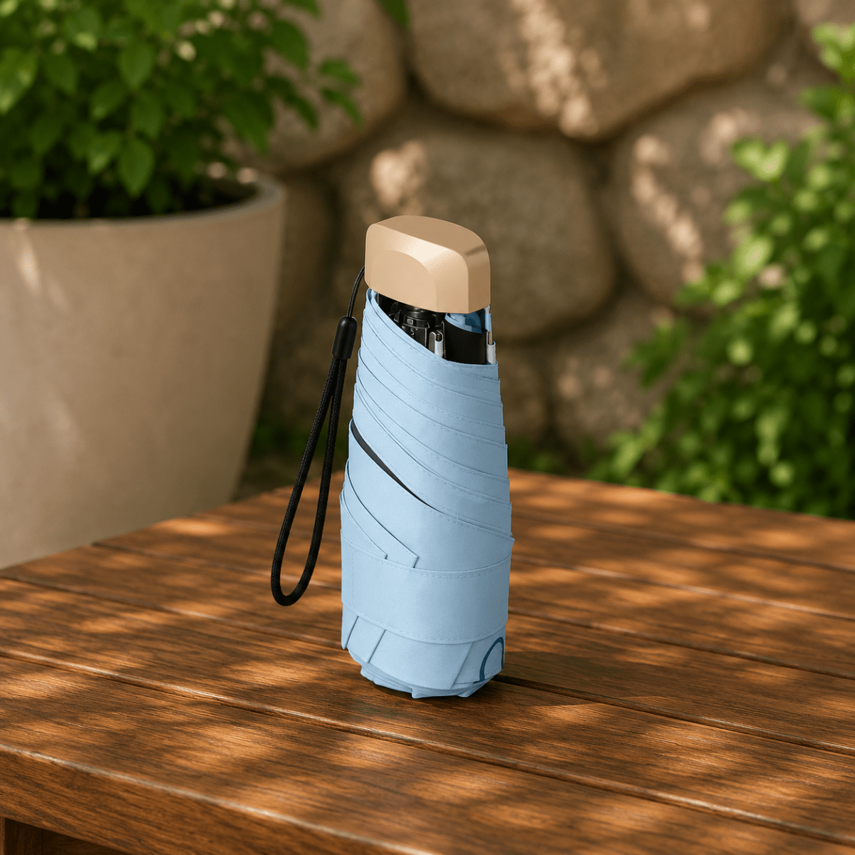 Mini paraguas – Ultraligero, diseño repelente al agua, ideal para viajar o para el uso diario