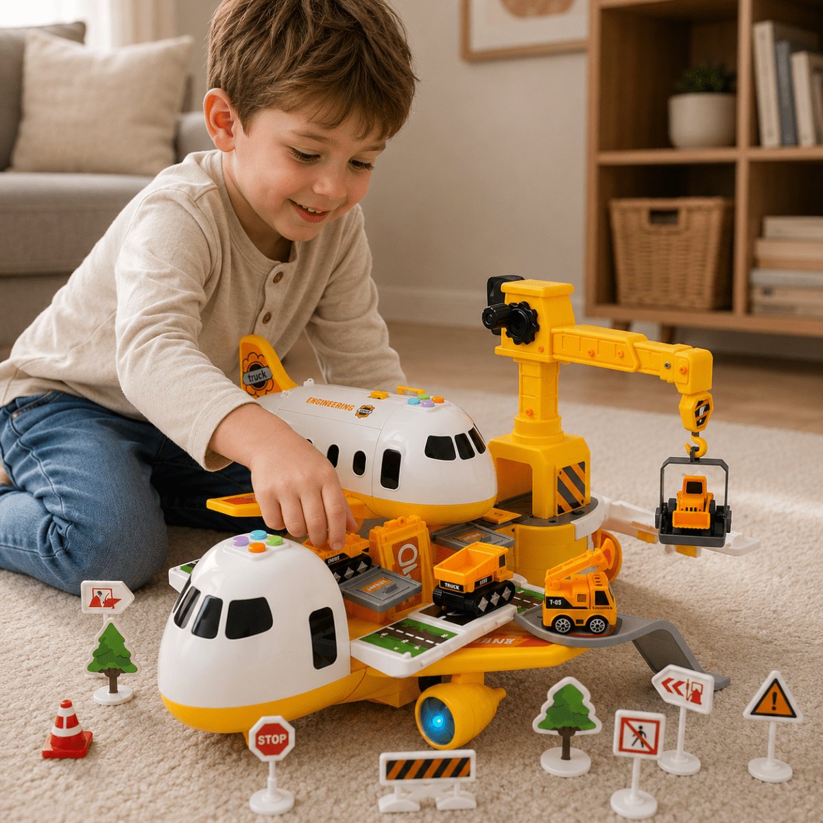 Avion Jouet Enfant en Plastique Résistant - 32 cm