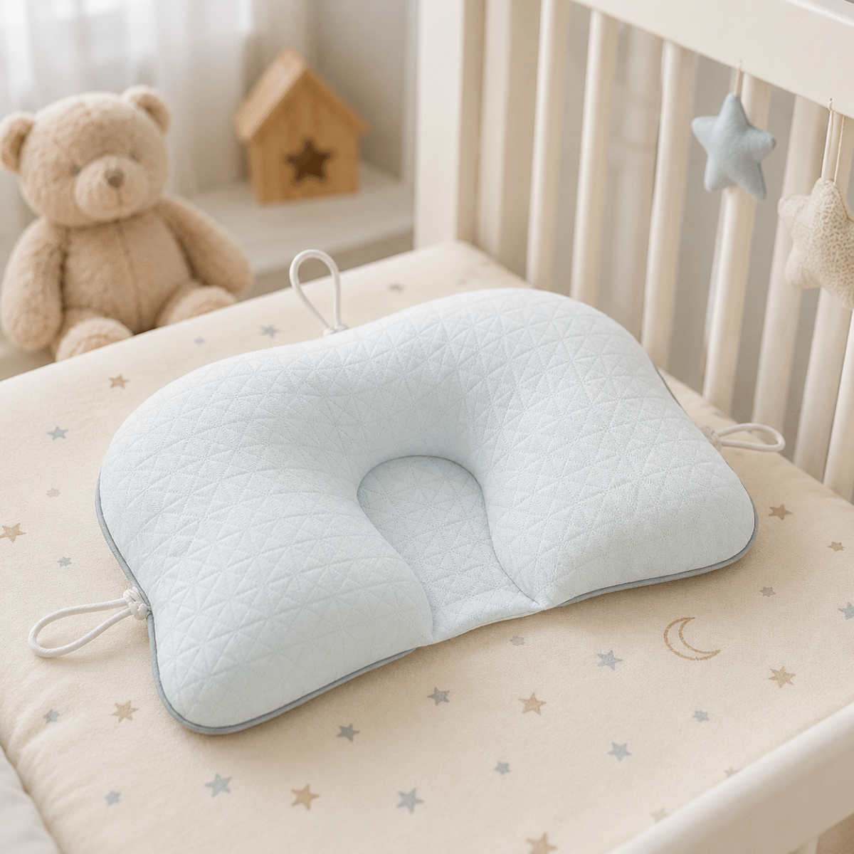 Ergonomic Baby Pillow – Soft, Breathable Material for Comfortable Sleep and Rest